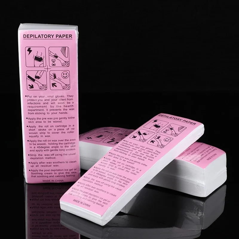 100Pcs Hair Removal Waxing Paper Strips Professional Non-Woven Fabric Body Leg Arm Wax Band Depilatory Hairs Removal Beauty Tool 5