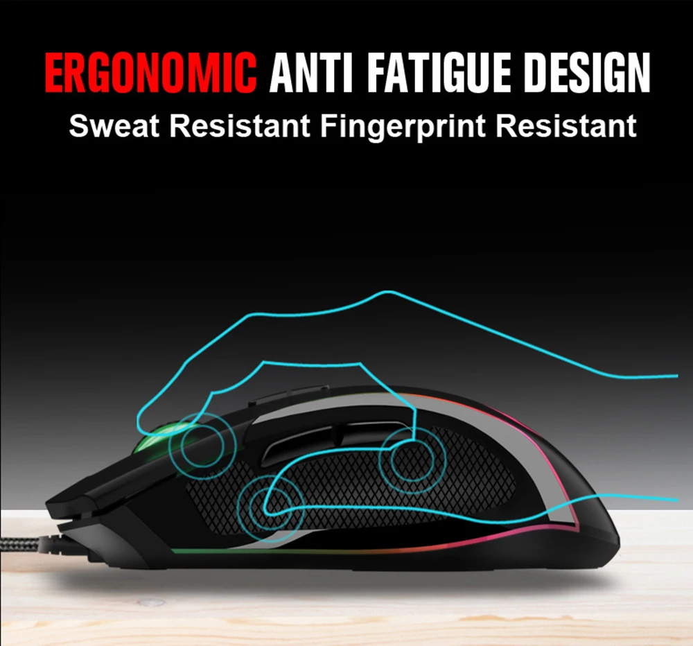 Combo de mouse e teclado RGB de