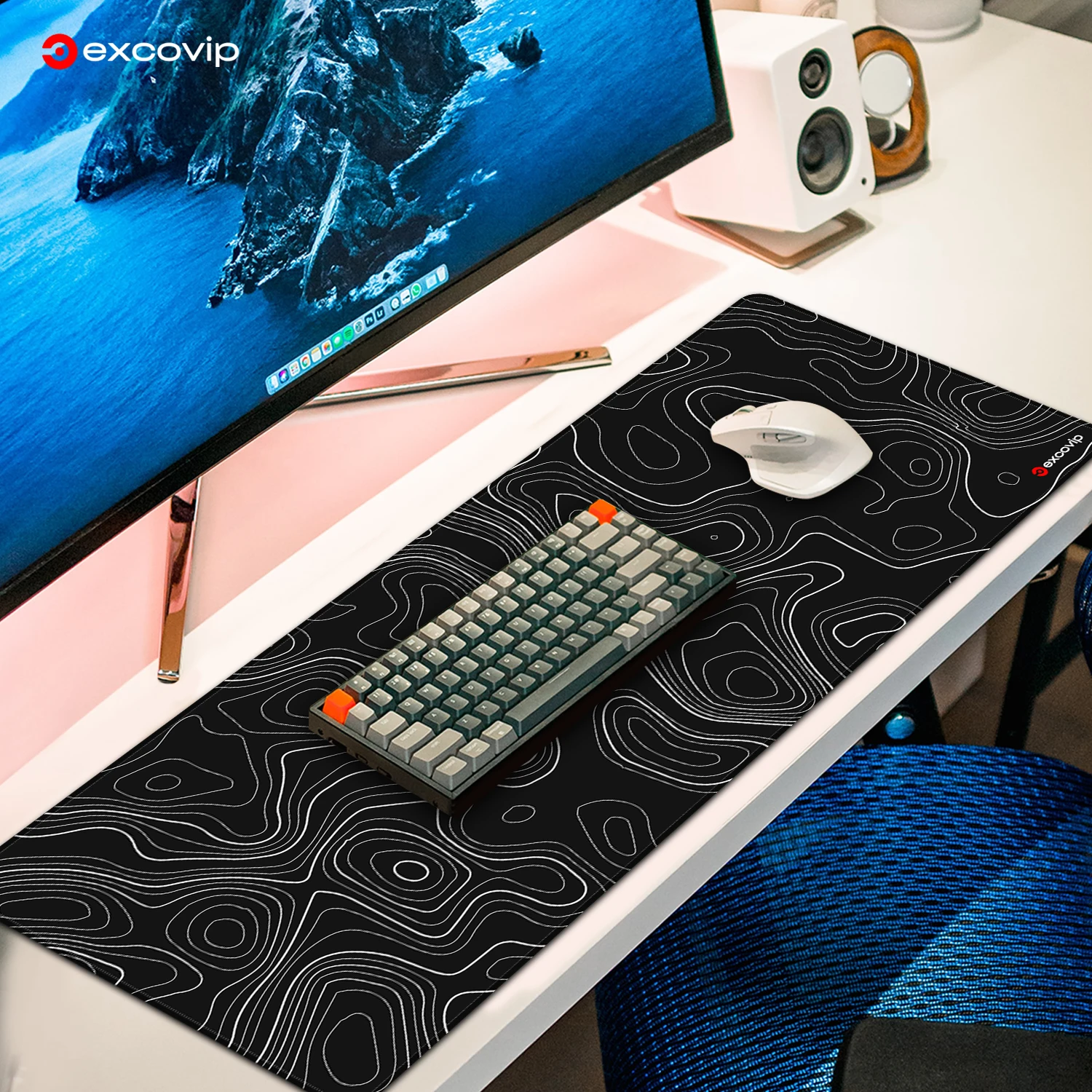 

EXCO Gaming Mouse Pad Large Extended Big Mousepad for Gamer Computer Keyboard Office Desk Mat with Stitched Edge Non-Slip Base