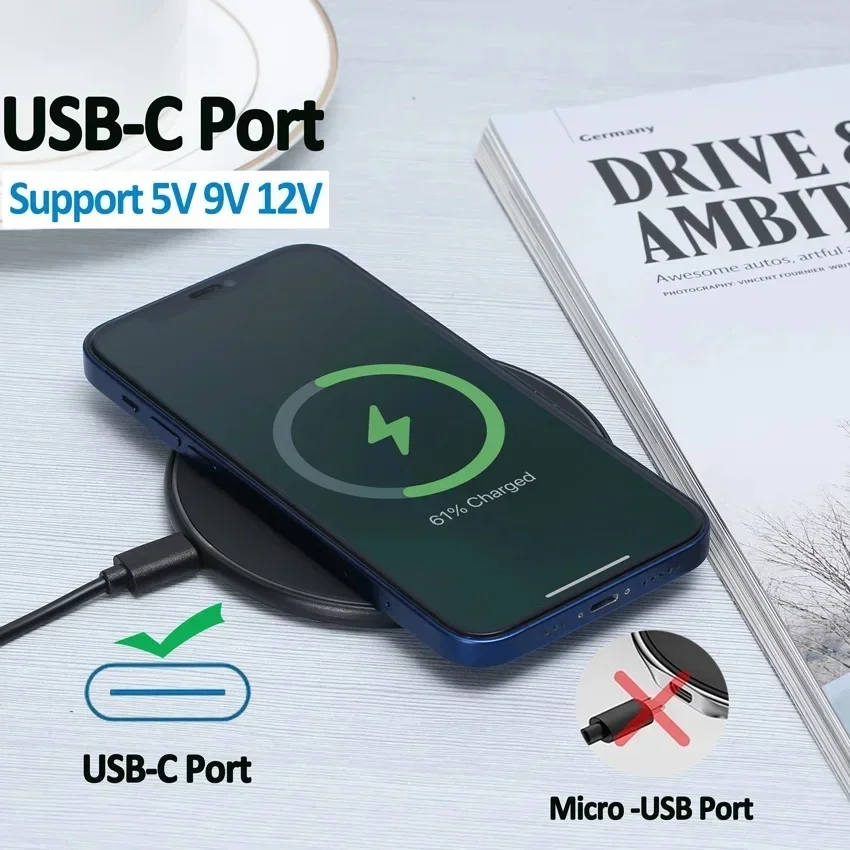 Wireless Charging Pad Fast Wireless Charger Pad For iPhone 14 13 12 11 Pro XS Max Samsung Smart Watch Phone Charging Pad For Xiaomi Huawei Phone