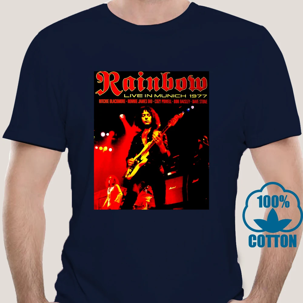 Official Rainbow Live In Munich T-Shirt English Rock Band Ritchie Blackmore