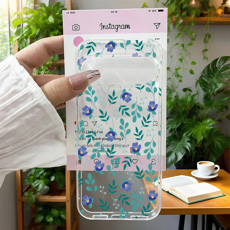 Little Fresh Pink Flowers Transparent Phone Case