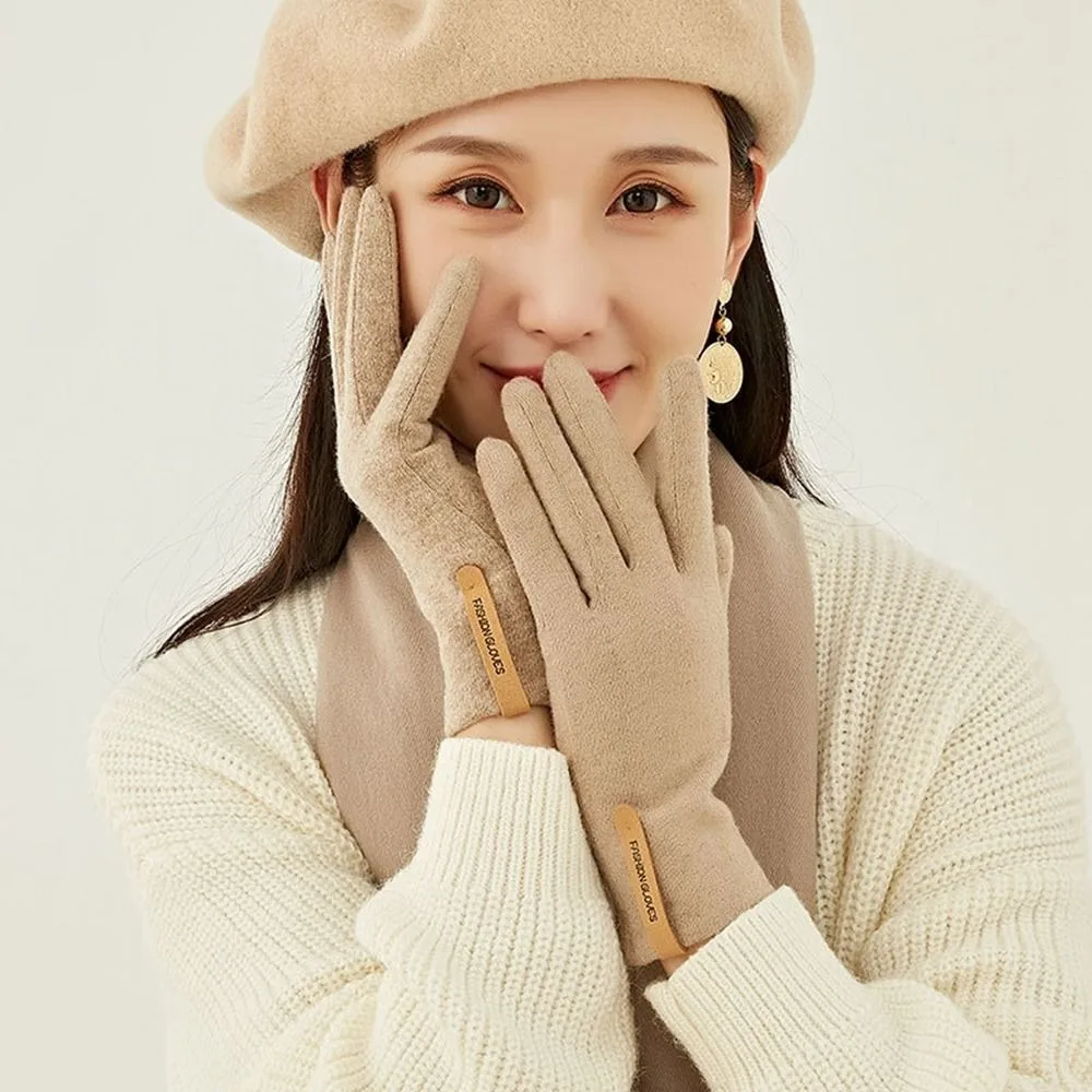 

Color Driving Gloves Outdoor Cycling Gloves Winter Gloves Touch Screen Gloves Full Finger Gloves Cashmere Gloves Female Gloves