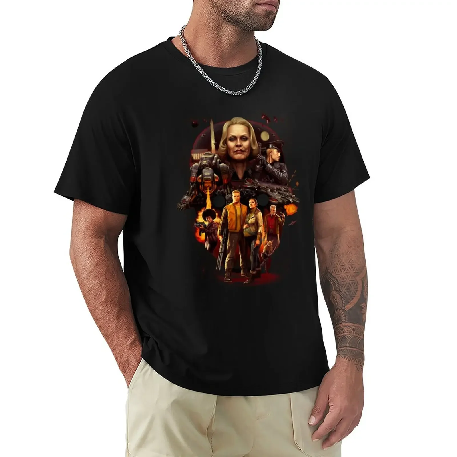 Wolfenstein 2 (Wolfenstein 2 Elite Soldat Shape Collage) T-Shirt Ragazzi Bianchi T-Shirt Grafiche Da Uomo Ad Asciugatura Rapida Hip Hop