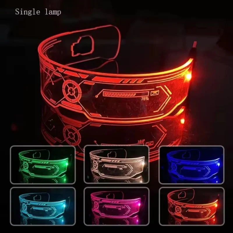 Colorful LED Luminous Glasses Electronic Visor Glasses Light Up Prop For Festival KTV Bar Party Performance Gifts 1PCS