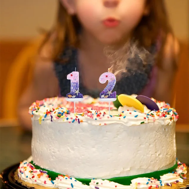 Bougies de gâteau d'anniversaire numéro 0-9, fournitures de fête d'anniversaire de mariage 5