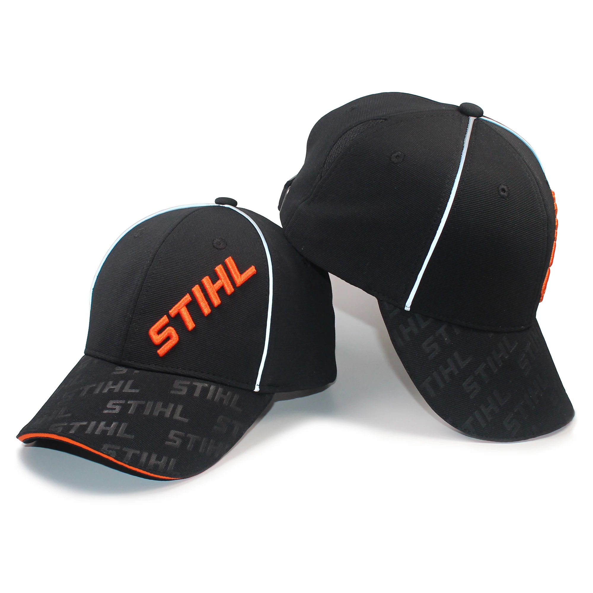 Men's 3D Embroidery Embossed Logo Baseball Cap, Black, One Size