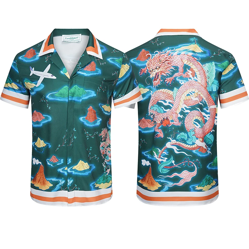 

Casablanca 2023ss Printing Shirts High Quality Men Women 1:1 Fashion Mens Shirts Top Tee