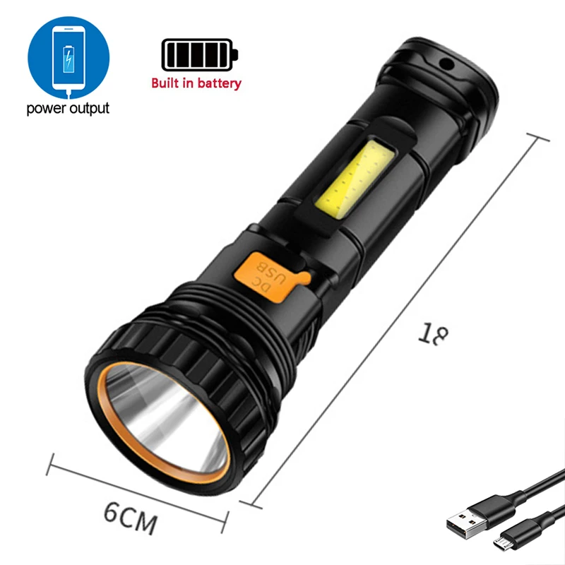 led torch Solar Led Flashlight USB Rechargeable Flashlights Outdoor Long-range Torch Multi-function Emergency Power Bank Hand Camping Lamp mini led flashlights Flashlights