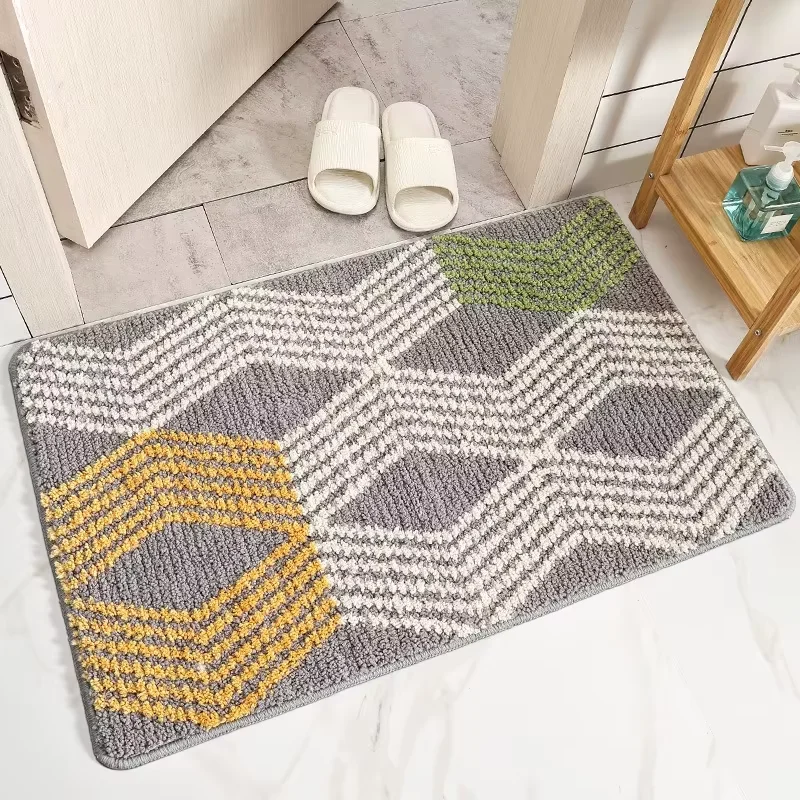 VIKAMA Imitation Kaschmir Badezimmer Bodenmatte Anti-Schmutz Verschleißfeste Matte Badewanne Saugfähige Matte Teppich Live Room Home Decor – Detail 10