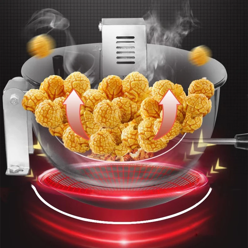 Commercial Popcorn Machine Electromagnetic Model 1kg/time Large Capacity 16 oz Popcorn Maker Cinema Snack Shop Use