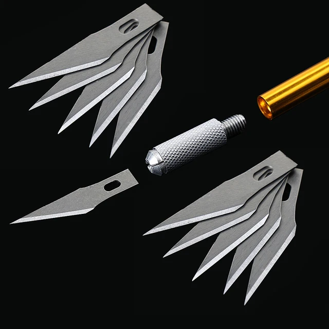 1Set Precision Carving Craft Knife Stainless Steel Hobby Knives for DIY Art Work Cutting Scrapbooking Stencil Models with5Blades 3
