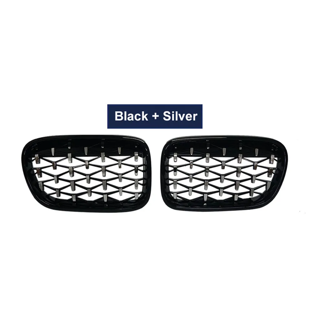 One Pair Car Front Grille Racing Grills Diamond Kidney Grilles For BMW X3  X4 F25 F26 2014 2015 2016 2017 Chrome Meteor Style - AliExpress