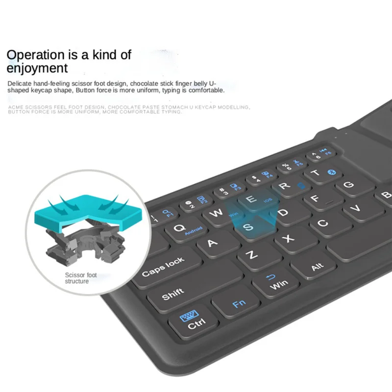 Missgoal-teclado sem Fio Dobrável Bluetooth Recarregável Ergonômico Portátil para Laptop pc - Imagem 4