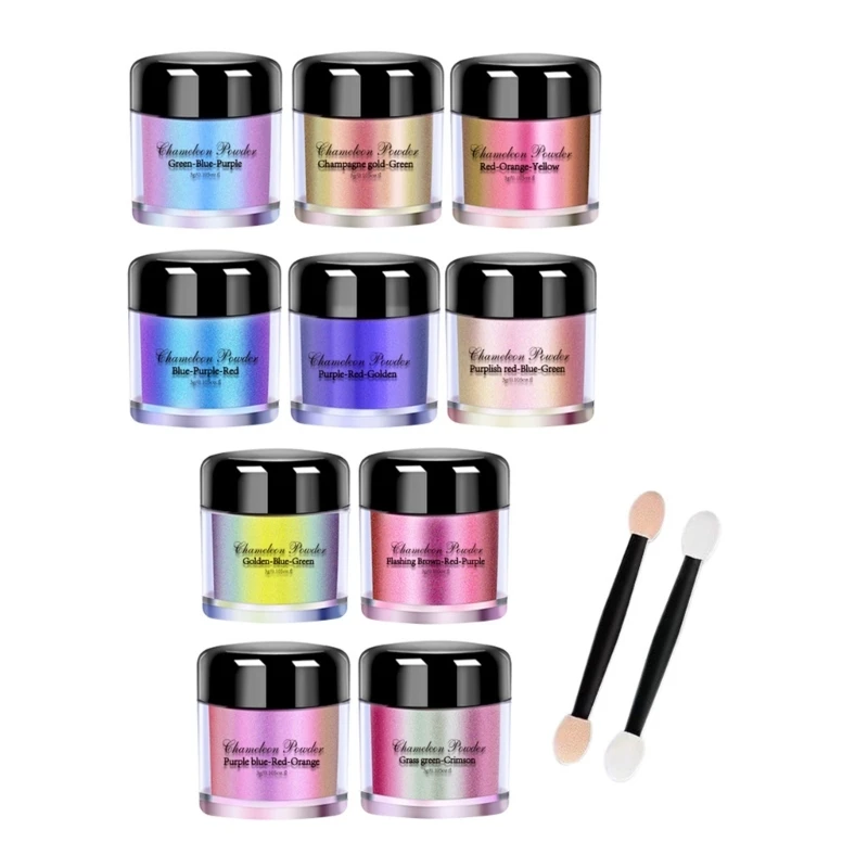 

Set of 10 Crystal Glitter Powder Colorful Droplets Jewelry Making Supplies Colorful Crystal Pigment for Resin Clay