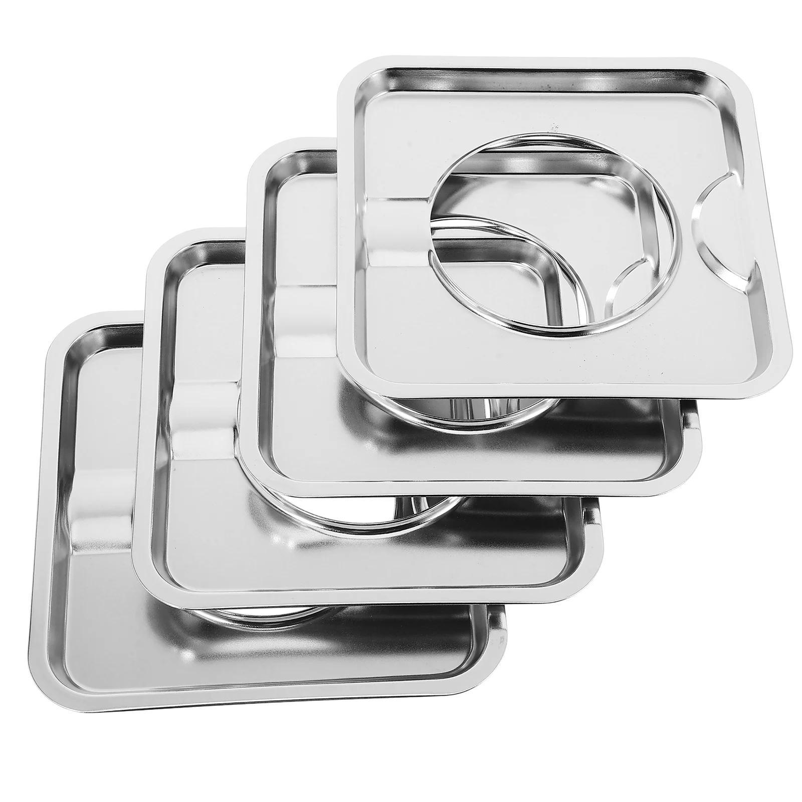 4pcs Square Gas Burners Stove Top Covers Gas Stove Burner Liners Stainless Steel Burner Drip Pans Range Drip Pan