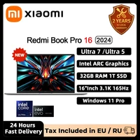 XIAOMI Redmi Book Pro 16 2024 Laptop Intel Ultra5 125H 7 155H RAM 32GB SSD 1TB 16"Inch 3.1K 165Hz Notebook Ultrabook Computer PC 1