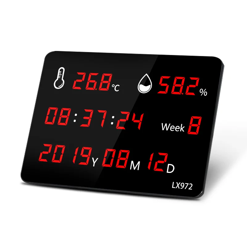 

LED Digital Clock USB power supply Temperature display calendar for Home Bedroom Office Large screen square wall-mounted