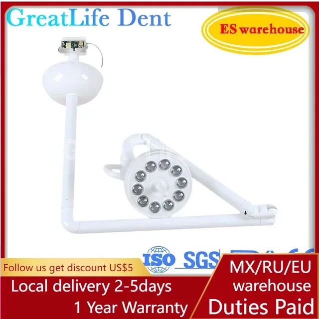 GreatLife Dent Cold Light 30w 10 Leds Ceiling Mount Medical Examination Shadowless Surgical Operation Pets Dental Led Lamp Light