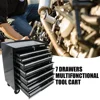 Steel 7-Drawer Rolling Tool Chest Box Wheels Garage Workshop Organizer Storage Black 24.5" Compact Durable Portable Heavy Duty 6