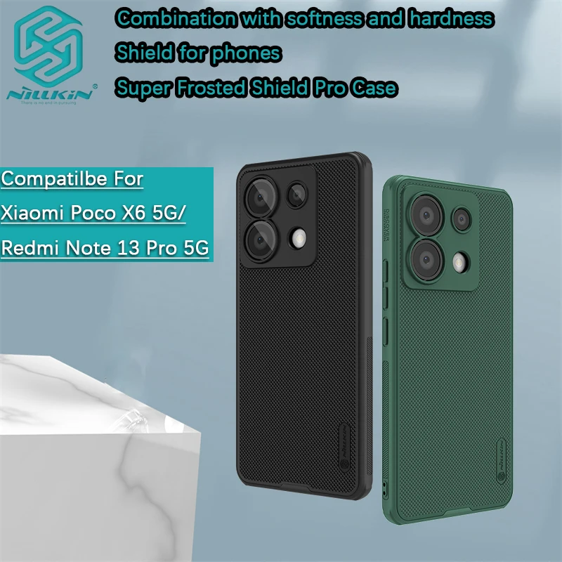

Чехол для телефона Nillkin для Xiaomi Poco X6 5G/Redmi Note 13 Pro Plus 5G Super Frosted Shield Pro TPU + PC