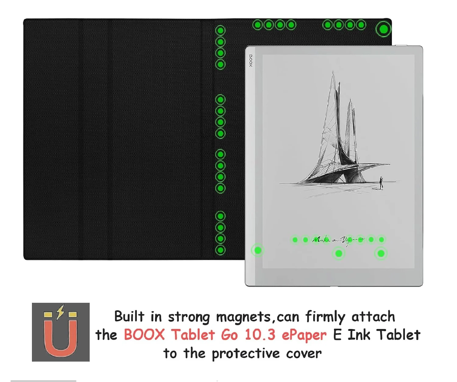 Premium Leather Tablet Cover with Auto Sleep/Wake & Magnetic Closure