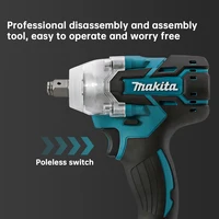 Makita DTW285 clé à chocs électrique sans brosse sans fil 320N.M couple 1/2 'clé outils électriques compatibles sans batterie 18V 6