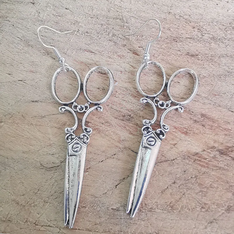 Large Scissor Dangle Drop Earrings For Women