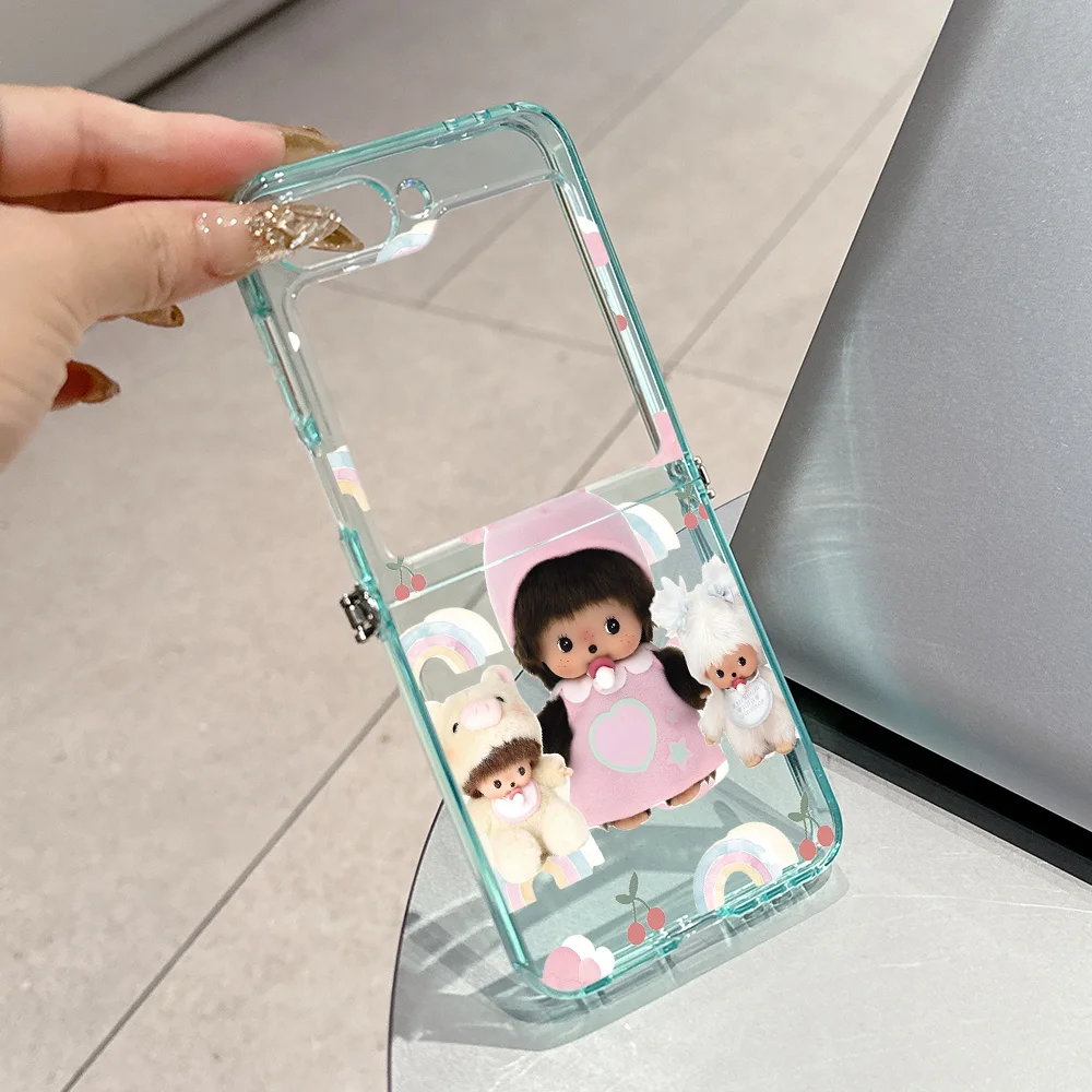 Cute Monchhichis Metal Connector Phone Case - Candy Color Soft TPU Cover