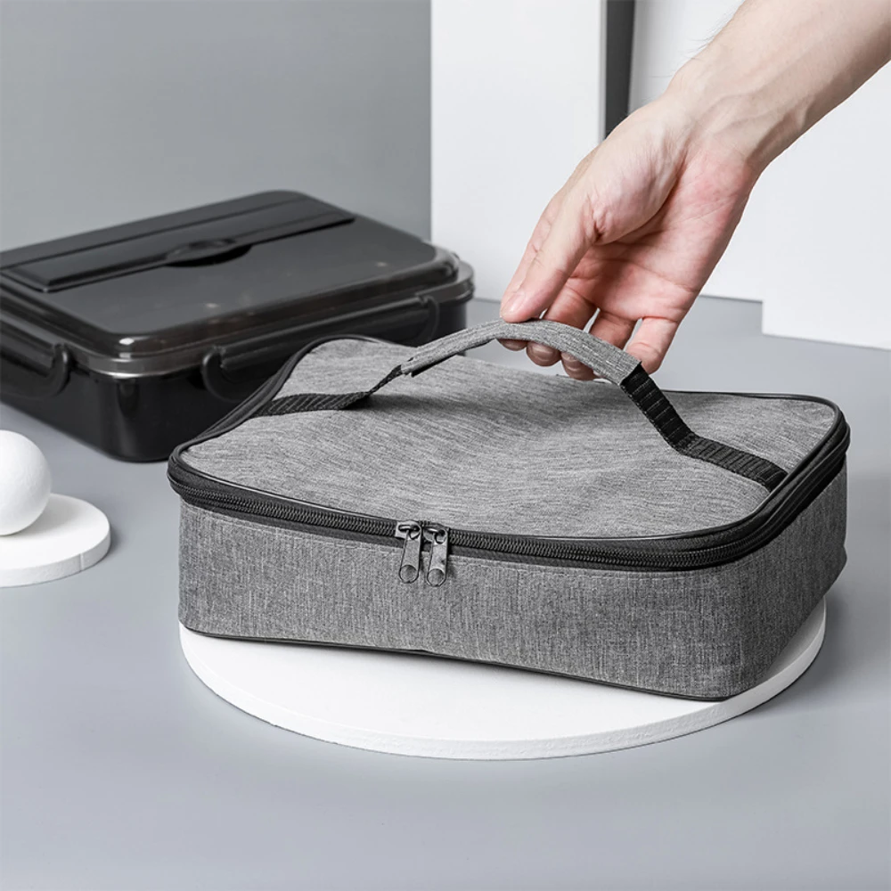Square Cooler Bag Lightweight Thermal Insulated Lunch Bag Foldable Meal Container for Men