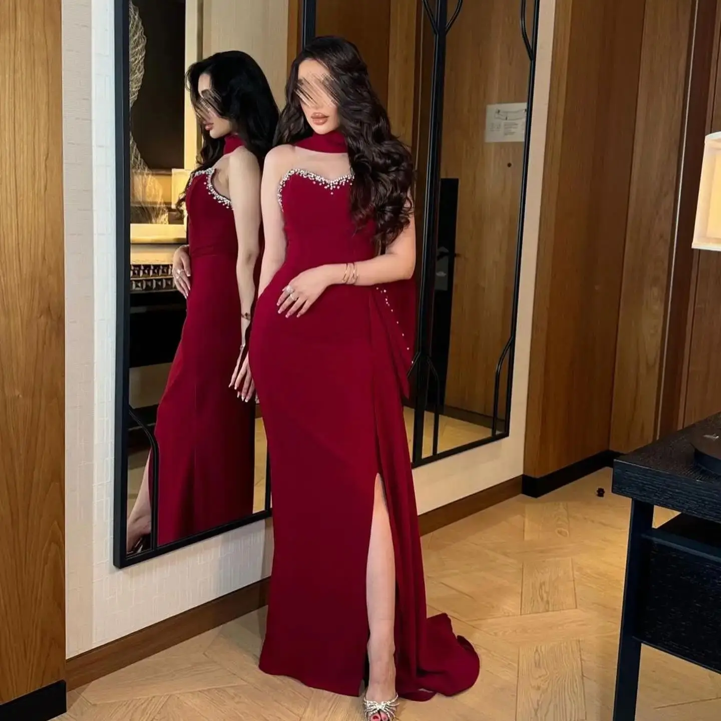 ABDARA GLAM BURGUNDY DRESS main image 1