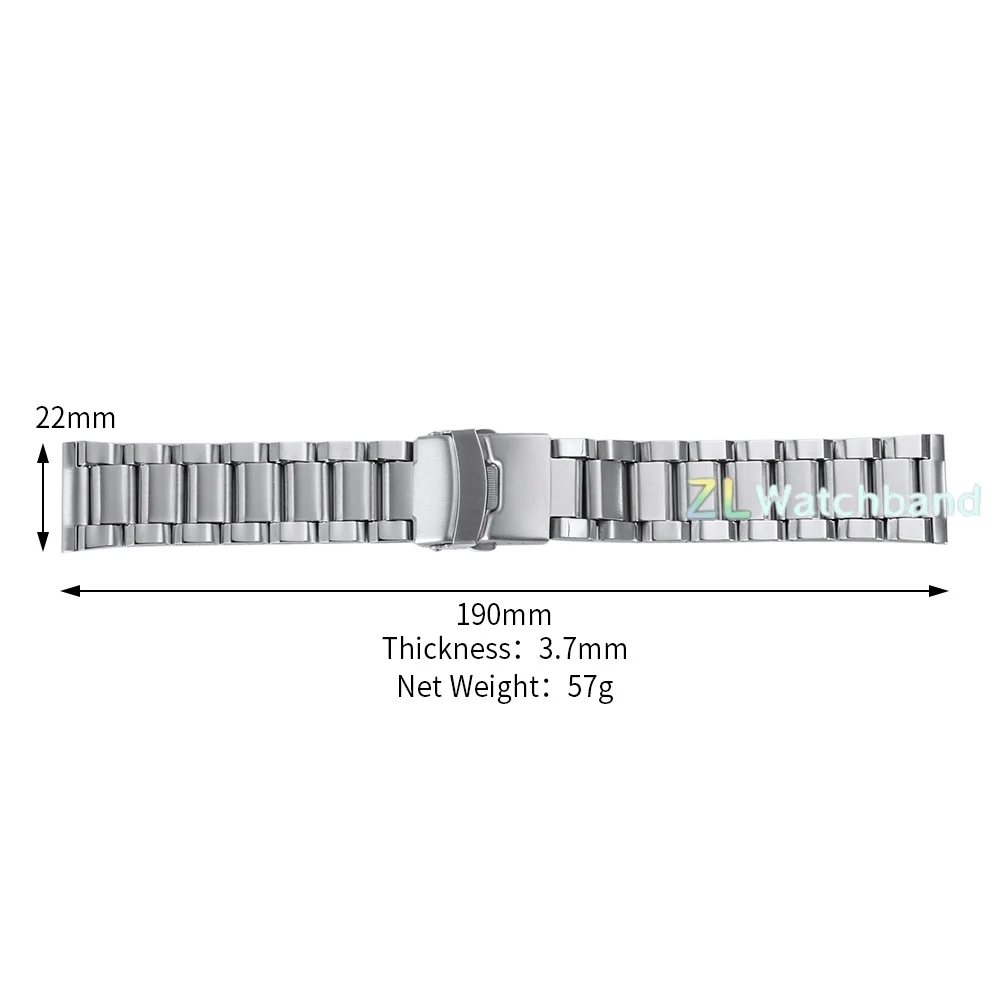 Premium Stainless Steel Men's Sport Watch Band - Universal Metal Wristband Replacement Bracelet