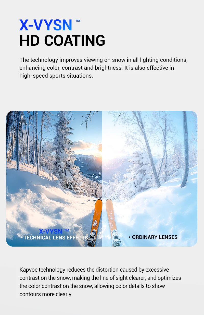 Kapvoe Anti-Fog-Ski brille photo chrome Schnee brille Magnet linse Männer Frauen Snowboard Doppels chicht Schwamm brille Schnee brille – Detail 8
