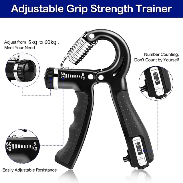 10-100kg Adjustable Hand Grip Strengthener Hand Grip Trainer With Counter Wrist Forearm And Hand Exerciser For Muscle Building 3
