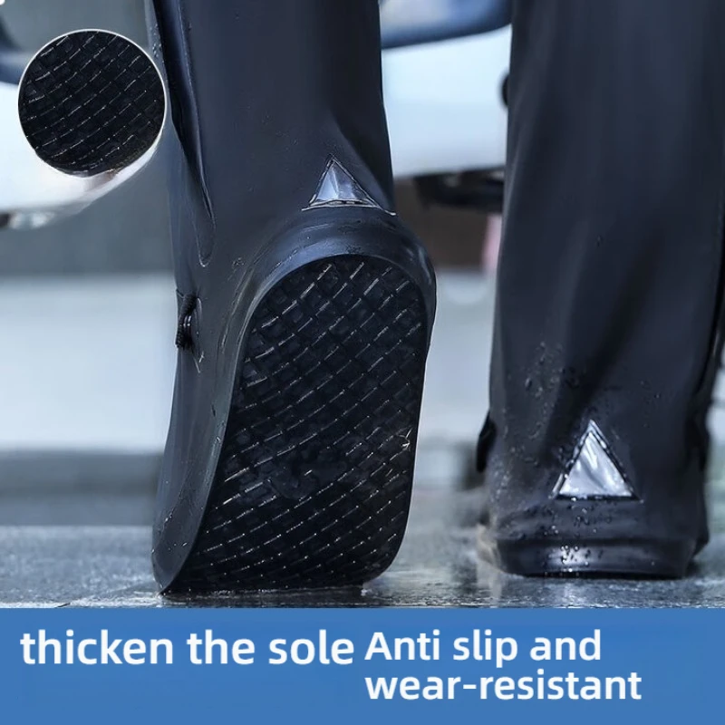 Thicken High Tube Outdoor Camping Waterproof Shoes Reusable Motorcycle Cycling Bike Rain Boot Shoes Covers Rainproof Shoes Cover