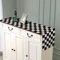 Elegant Geometric Plaid Striped Linen Table Runner Black White Resser Scarf Table Decor Washable Kitchen Dining Table Home Decor 4