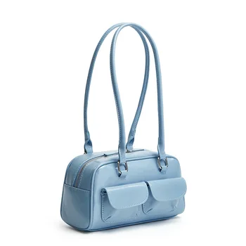 لوكس العصرية الشارع المواجهة كوريا مصمم البولينج صندوق حقيبة يد الكتف للنساء بوسطن حمل حقيبة بولي Leather حقيبة جلدية الإناث الإكسسوارات 3