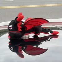Cute Flying Dragon Plush Car Ornament with Adhesive for Auto Exterior Window Dashboard Motorcycle Home Decor Stuffed Animal Gift 1