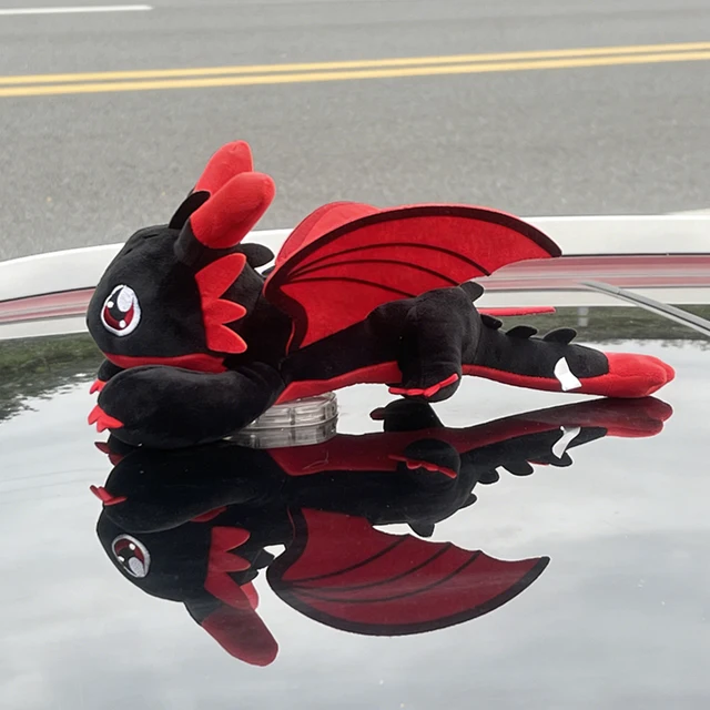 Cute Flying Dragon Plush Car Ornament with Adhesive for Auto Exterior Window Dashboard Motorcycle Home Decor Stuffed Animal Gift 1