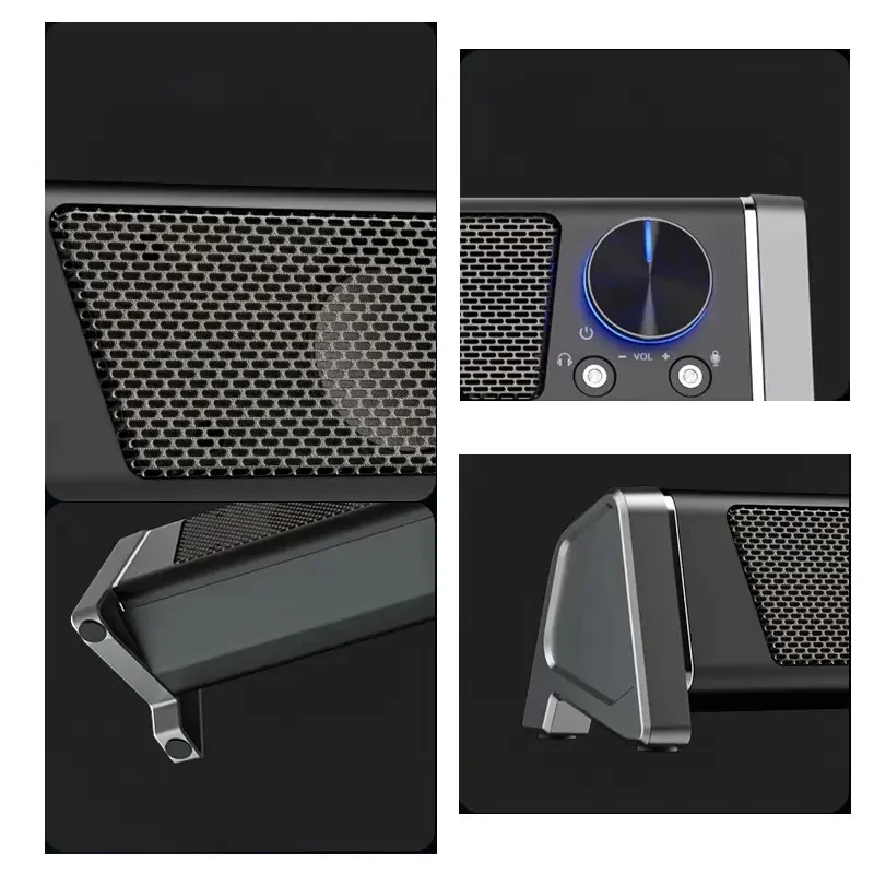 Samtronic TV PC 사운드바 데스크, 트리플 모드 오디오, 3D 사운드 스케이프 서라운드 서브우퍼 사운드 박스, 스포츠 게임용 블루투스 스피커