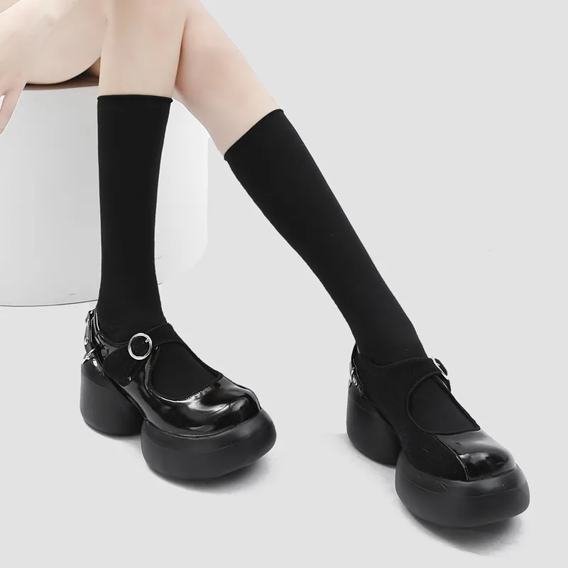 Japanese Style Women Mary Jane Shoes Spring Preppy Round Toe Flats Buckle Strap
