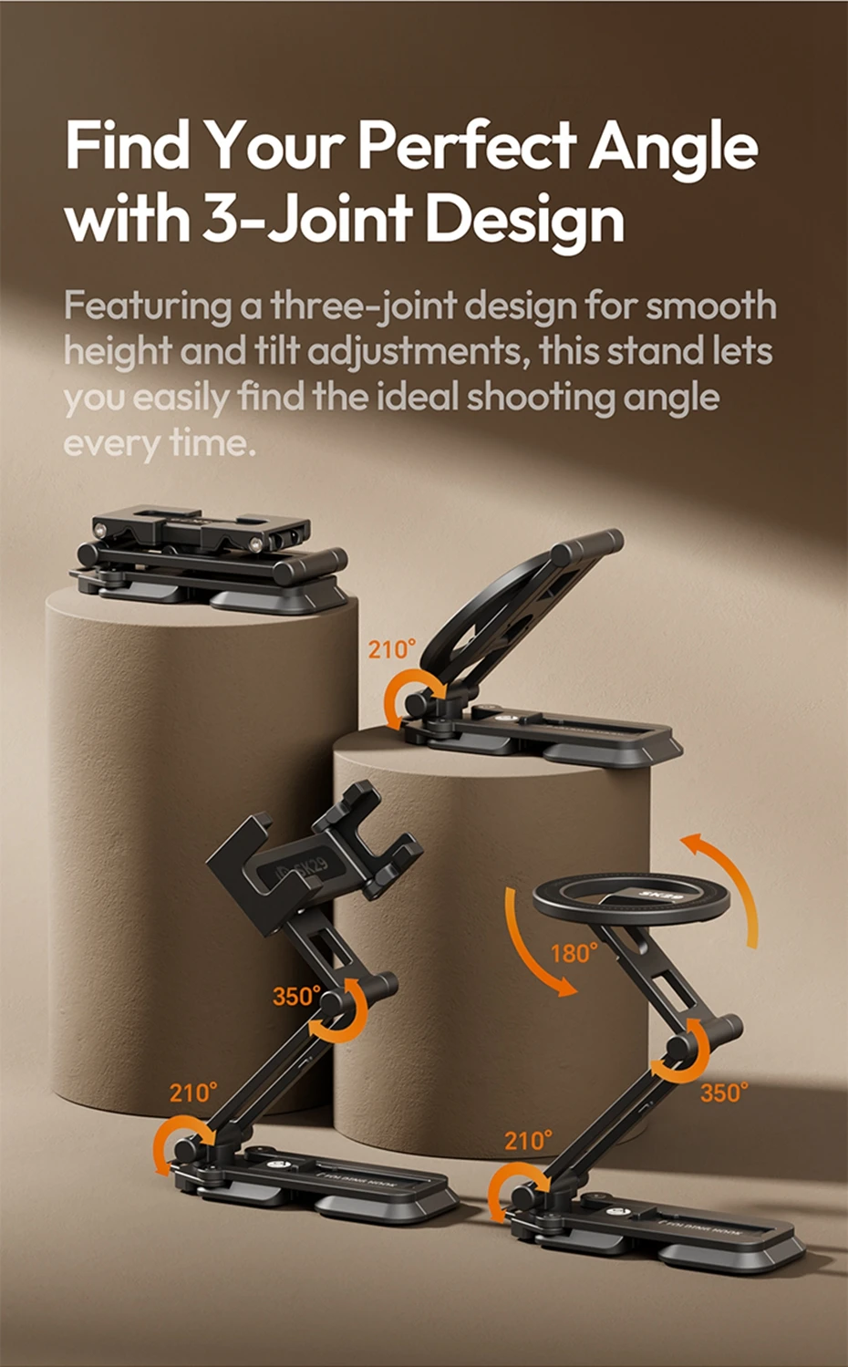 Foldable Phone Stand with Magnetic Ring / Phone Clip Mount Tripod Selfie Mantis