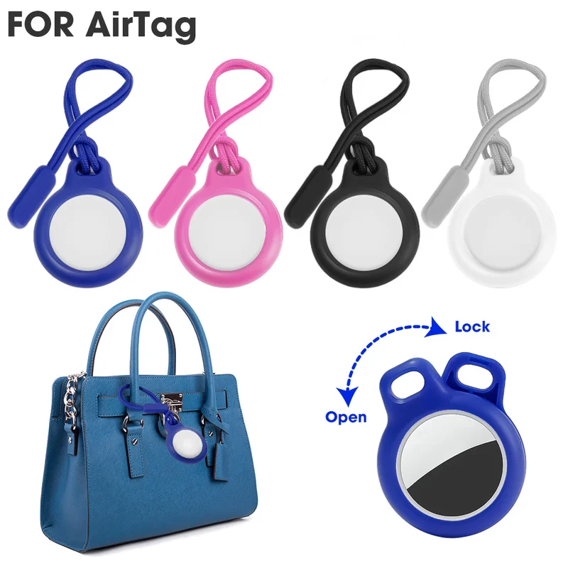 Key Finder Key Chain Locator Secure Holder with Strap For Apple Airtags Protective Cover Bumper Scratch Resistant Keychain For Airtag Tracker Accessories