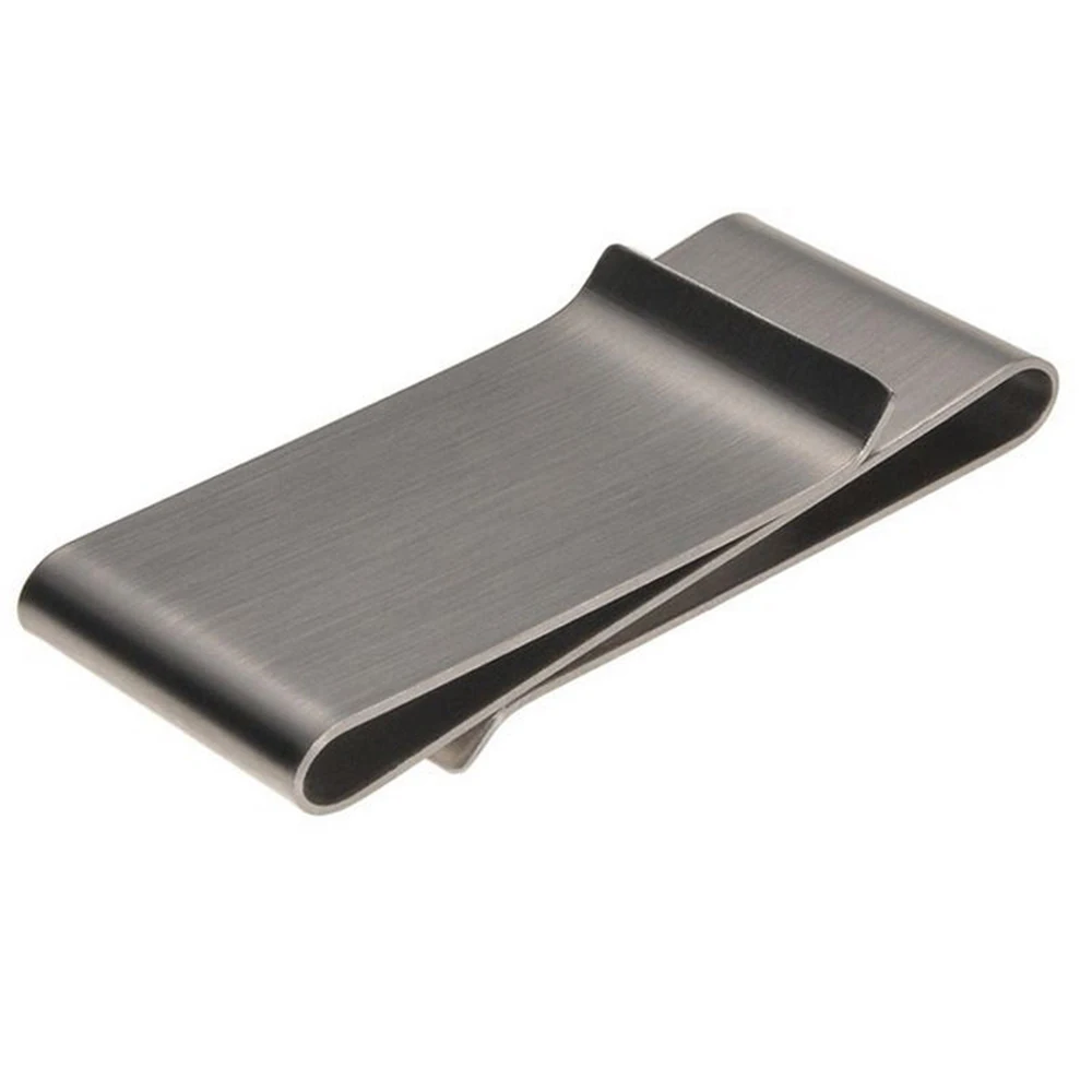 Black Money Clip Mens Stainless Steel Silver Cash Holder Male Mini Purse Metal Bill Clamp Slim Pocket ID Credit Card Folder 2022