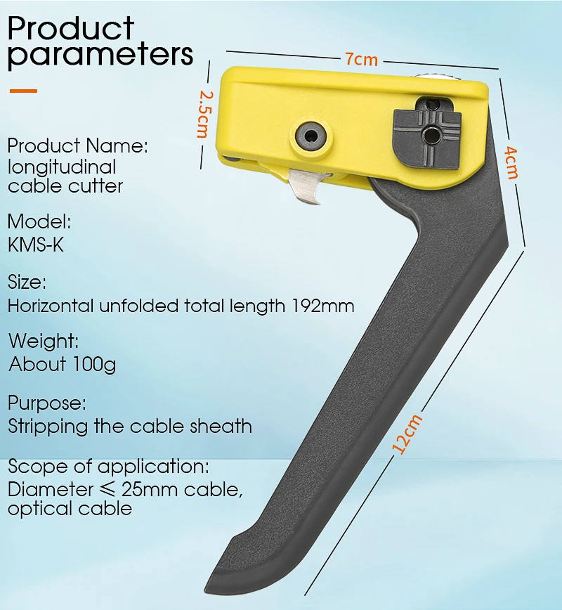Optical Fiber Tool Longitudinal Stripper KMS-K Cable Jacket Slitter Cable Sheath