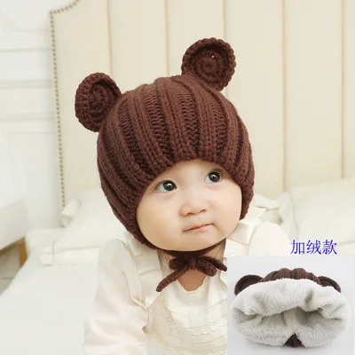 bonnet enfant bonnet bebe garcon bonnet bebe fille Bonnet tricoté avec  oreilles d'ours, épais et chaud pour bébé fille et garçon, accessoires pour  enfant en bas âge de 5 mois à 3