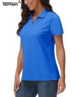 TACVASEN Summer Casual Polo Shirts Womens Cotton V-Neck Short Sleeve Work Tops Ladies Lightweight Outdoor Sports Golf Polos Tee - Image 4