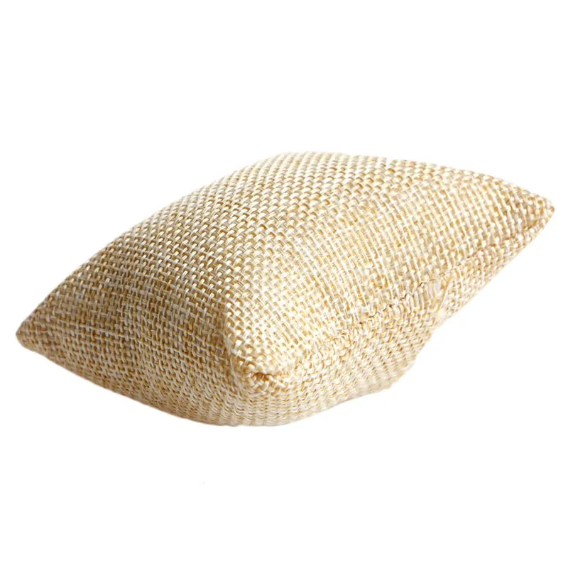 

Cotton and Linen Bracelet Pillow Brown Jewelry Pillow Watch Bracelet Cushion Display Stand Jewelry Pillow Bag