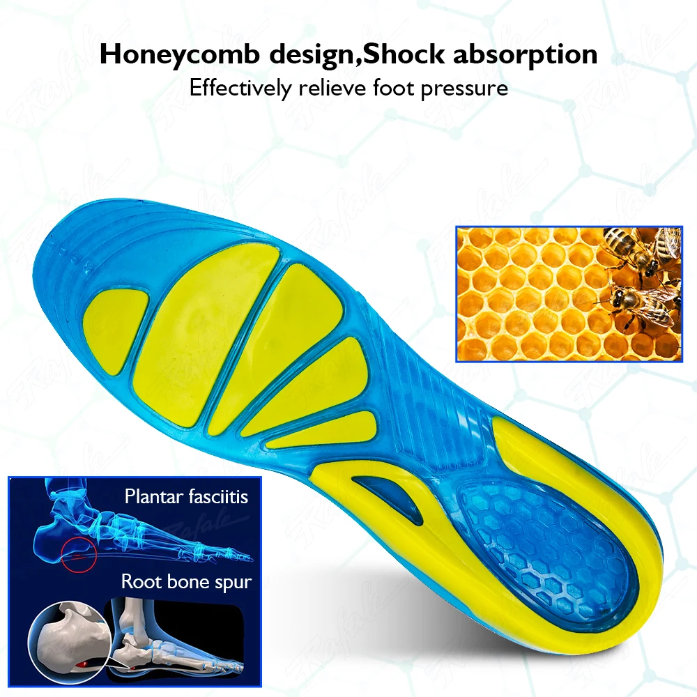 Sport Shoe Insole Silicone Non-Slip Gel Massaging for Feet