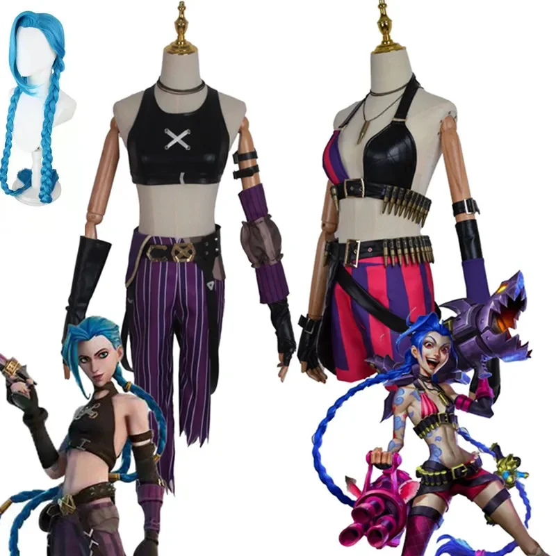 2023 Nuovi Costumi Anime Per Le Donne League Of Legend Cosplay Jinx Lol League Of Legends Anime Jinx Costume Con Parrucca